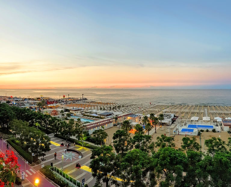 Tramonto a Riccione a Fine Agosto